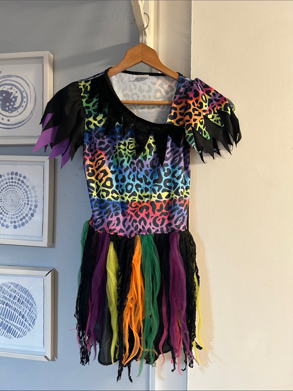 Spirit Girls Rainbow Leopard
Cat Costume Tutu Dress Size M Dress Only